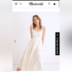 Madewell Size Large Eyelet Lucie Tie-Strap
Tiered Midi Dress - new with tags!